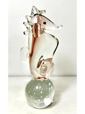 Glass Sea Horse  Murano Paperweight Figurine